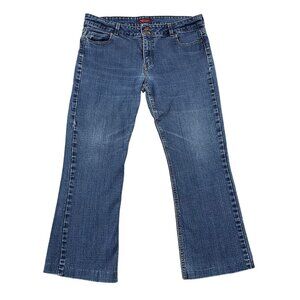 VTG Levis 526 Jeans Womens 16 Slender Boot Cut Denim Black Bat Wing